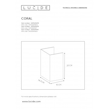 Схема с размерами Lucide 61254/14/30