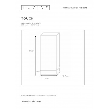 Схема с размерами Lucide 71529/01/61