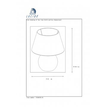 Схема с размерами Lucide 71540/81/41