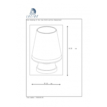 Схема с размерами Lucide 71543/01/36