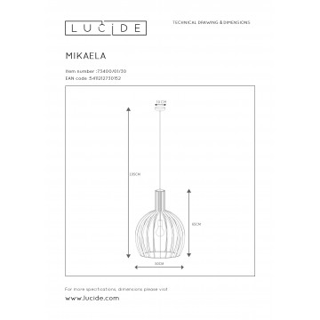 Схема с размерами Lucide 73400/01/30