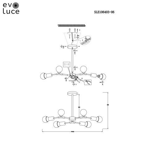 Схема с размерами Evoluce SLE106403-06