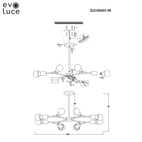 Схема с размерами Evoluce SLE106403-08