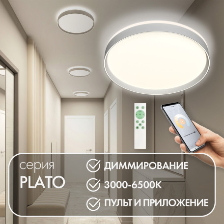 Потолочный светодиодный светильник Denkirs Plato DK6511-WH, LED 50W 3000-6500K 2500lm CRI>80 - миниатюра 2