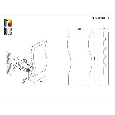Схема с размерами ST Luce SL580.701.01
