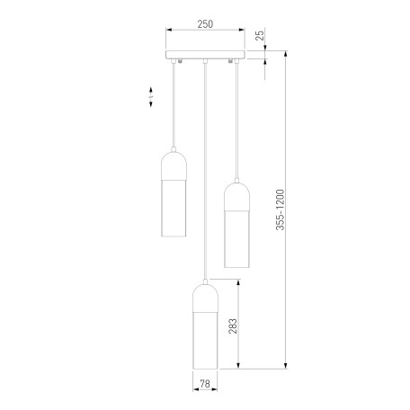 Схема с размерами Eurosvet 50180/3 янтарный