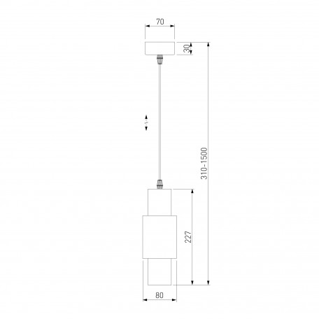 Схема с размерами Eurosvet 50204/1 LED черный/матовое золото