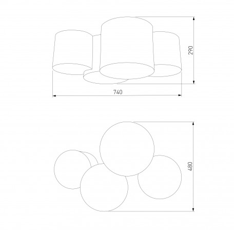 Схема с размерами TK Lighting 4184 Mona Colour