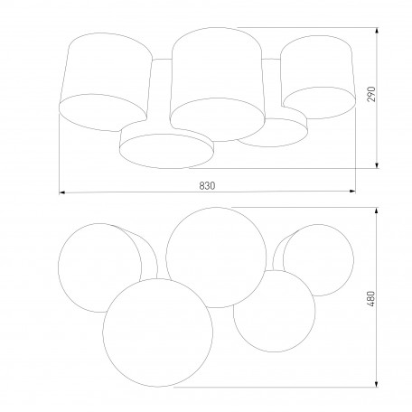 Схема с размерами TK Lighting 4185 Mona Colour