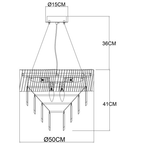 Схема с размерами Arte Lamp A1004SP-8SI