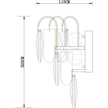 Схема с размерами Arte Lamp A2719AP-2CC