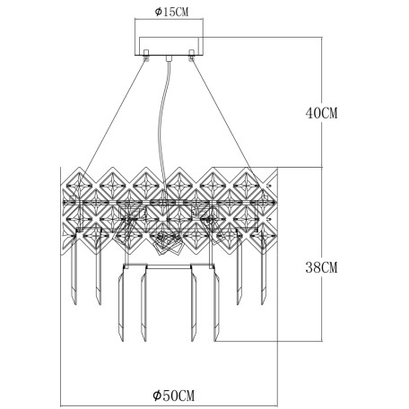 Схема с размерами Arte Lamp A1006SP-8CC