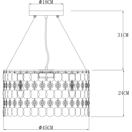 Схема с размерами Arte Lamp A4041SP-5CC