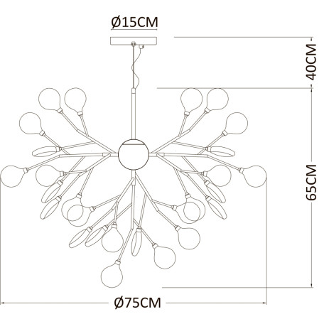 Схема с размерами Arte Lamp A7274SP-36GO