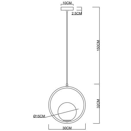 Схема с размерами Arte Lamp A7741SP-1AB