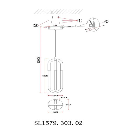 Схема с размерами ST Luce SL1579.303.02