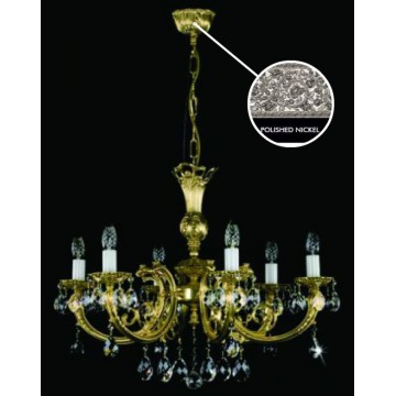 Подвесная люстра Artglass MALVINA VI. NICKEL CE, 6xE14x40W