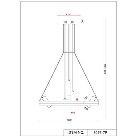 Схема с размерами F-Promo 3097-7P