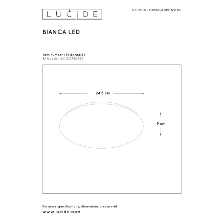 Схема с размерами Lucide 79164/08/61