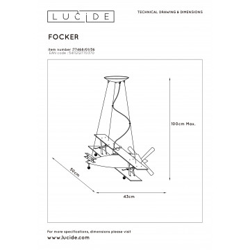 Схема с размерами Lucide 77468/01/36