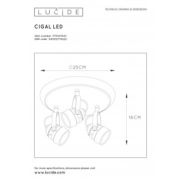 Схема с размерами Lucide 77974/15/21