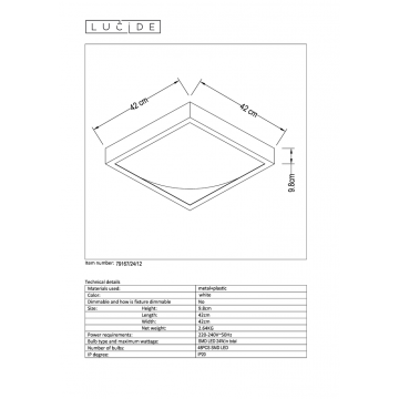 Схема с размерами Lucide 79167/24/12