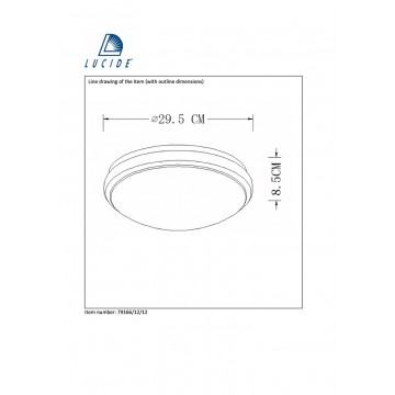 Потолочный светодиодный светильник Lucide Casper 79166/12/12, IP44, LED 12W, 3000K (теплый), матовый хром, металл, пластик - миниатюра 3