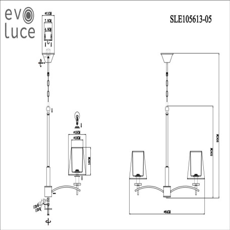 Схема с размерами Evoluce SLE105613-05