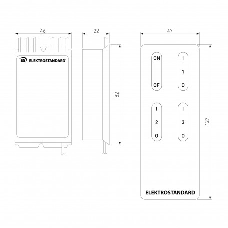 Схема с размерами Elektrostandard a043622