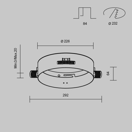 Схема с размерами Maytoni DLA032-TRS24-W