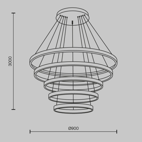 Схема с размерами Maytoni MOD058PL-L200BK