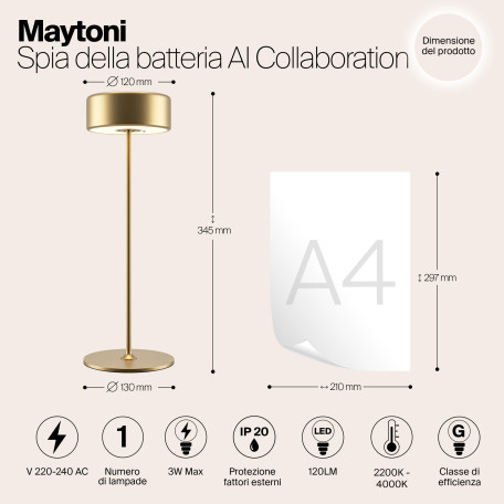 Настольная светодиодная лампа-ночник Maytoni AI Collaboration MOD229TL-L3G3K2, LED 3W 2200-4000K 120lm CRI80 - миниатюра 6