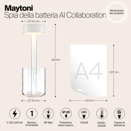 Настольная светодиодная лампа-ночник Maytoni AI Collaboration MOD229TL-L3W3K1, LED 3W 2200-4000K 120lm CRI80 - миниатюра 11