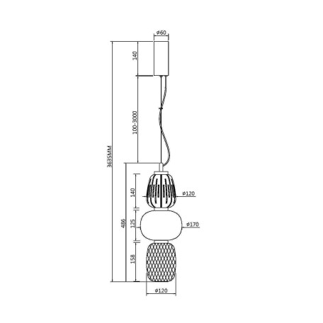 Схема с размерами Maytoni MOD267PL-L28G3K