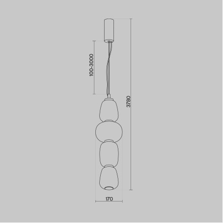 Схема с размерами Maytoni MOD267PL-L32G3K