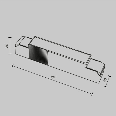 Схема с размерами Maytoni PSL-TR40-750-900mA