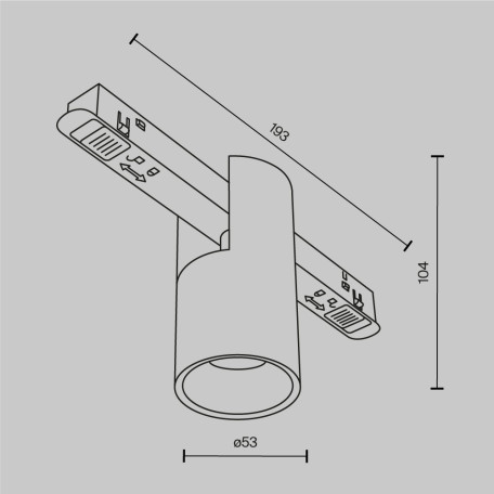 Схема с размерами Maytoni TR122-4-7W-DS-B