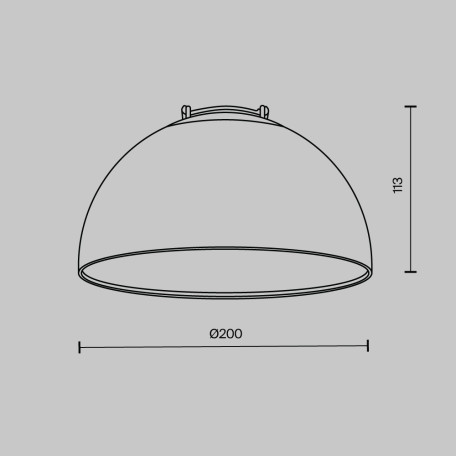 Схема с размерами Maytoni TR126B-20W3K-W