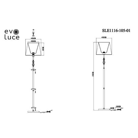 Схема с размерами Evoluce SLE1116-105-01