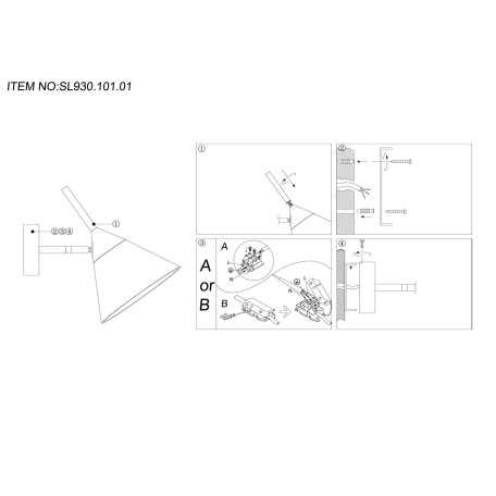 Схема с размерами ST Luce SL930.101.01