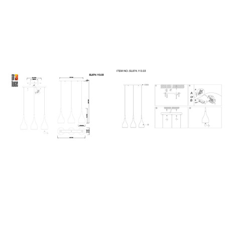Схема с размерами ST Luce SL874.113.03