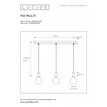 Схема с размерами Lucide 08408/03/30