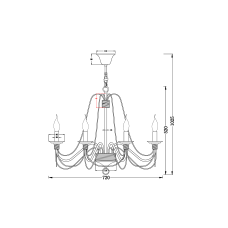 Схема с размерами Freya FR2046-PL-08-BR