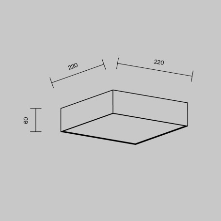 Схема с размерами Maytoni C032CL-24W4K-SQ-B