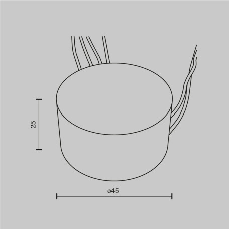 Схема с размерами Maytoni PSL-DL40-S-300mA