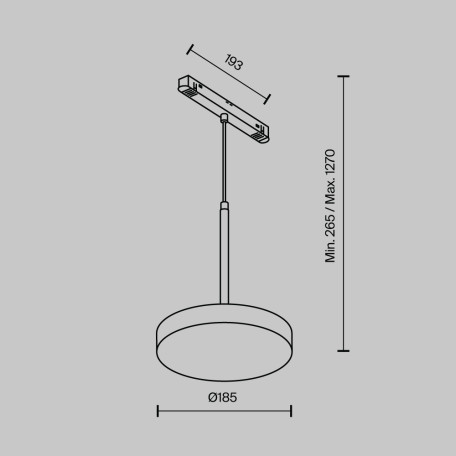 Схема с размерами Maytoni TR123-4-15W-DS-B