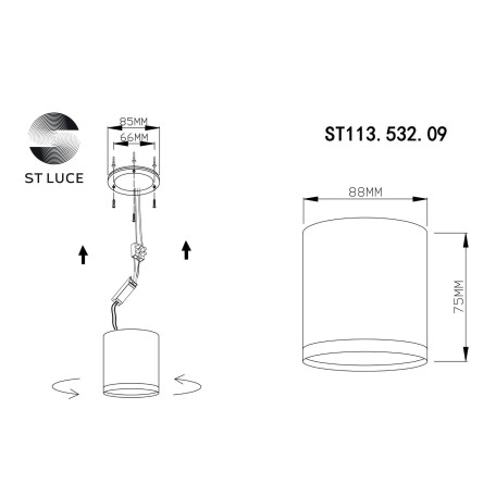 Схема с размерами ST Luce ST113.532.09