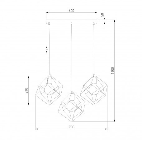 Схема с размерами TK Lighting 190 Alambre