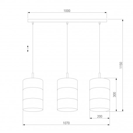 Схема с размерами TK Lighting 3215 Bogart Black