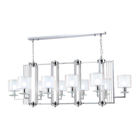 Подвесная люстра Crystal Lux NICOLAS SP10 L1300 NICKEL/WHITE 3400/310L, 10xE14x60W